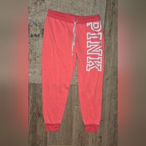 Victoria's Secret PINK Coral Sweatpants with White Lettering